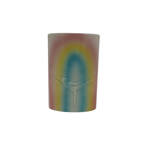 Vintage M.I. Vase Planter with Ballerina and Rainbow 6.75" Tall Made in Japan - Picture 2 of 7